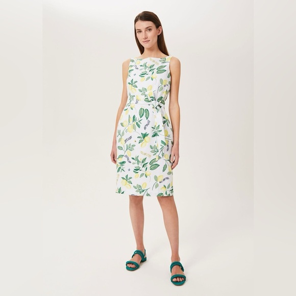 Hobbs Dresses & Skirts - Hobbs Jacci Floral Print Linen Dress Size 8 Lemon